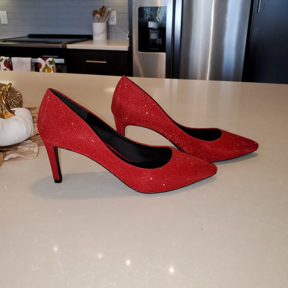 H&M Red Sparkle Pumps